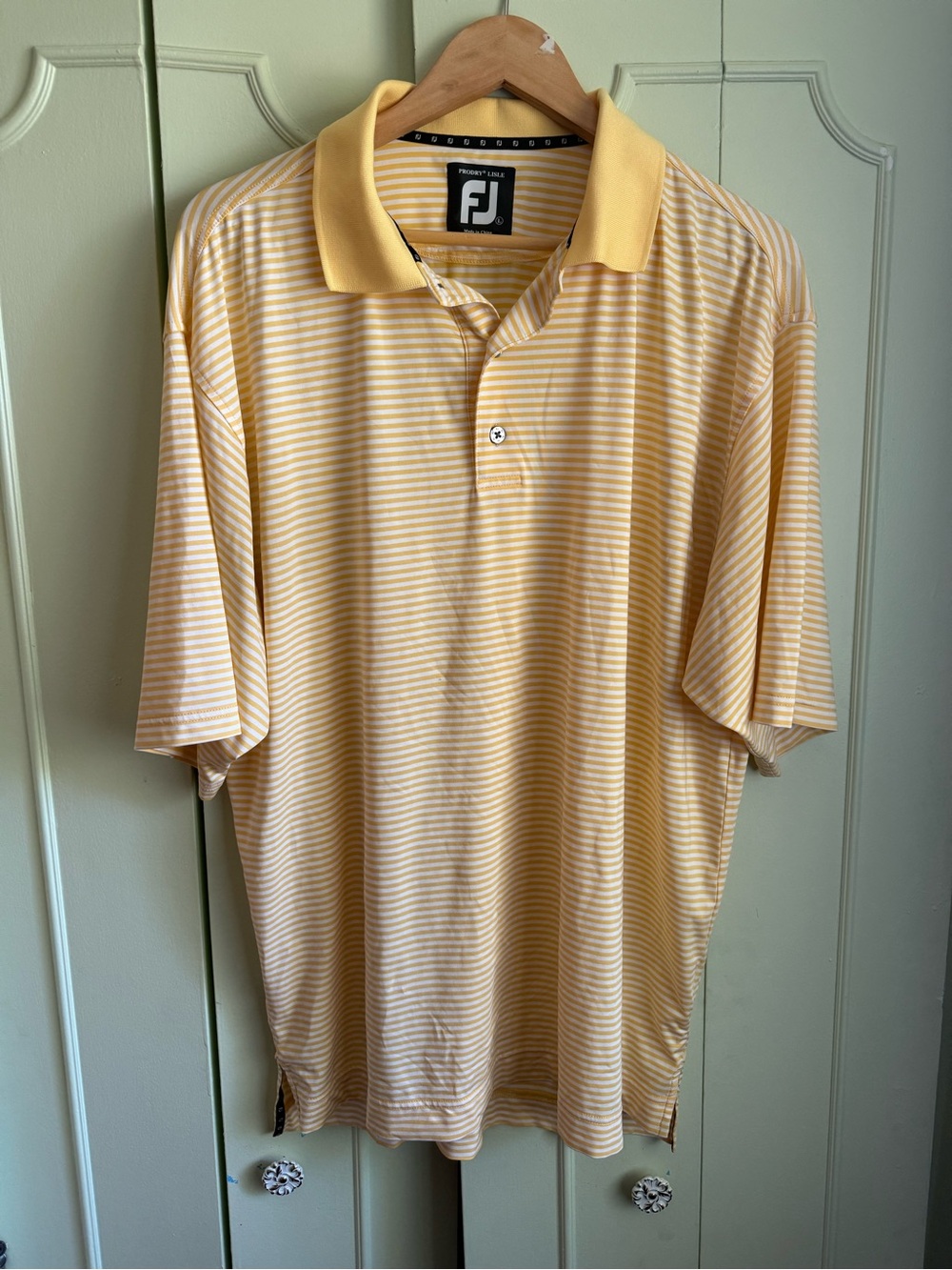 FootJoy Yellow and White Striped Polo